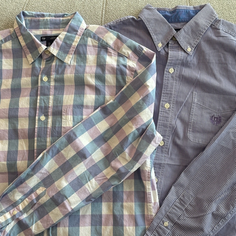 Men's Plaid and Gingham Button-Down Shirts